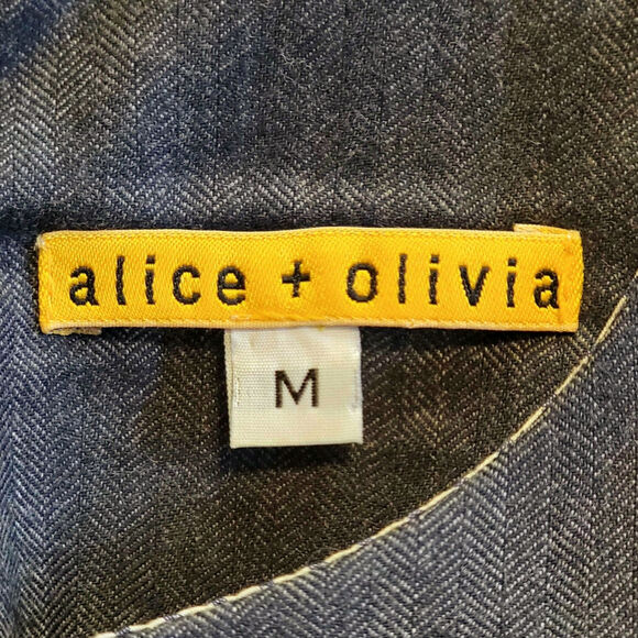 Alice + Olivia Dress Scoop Neck Sleeveless Pleated Wool Midi Classic Gray Size M - Picture 14 of 16